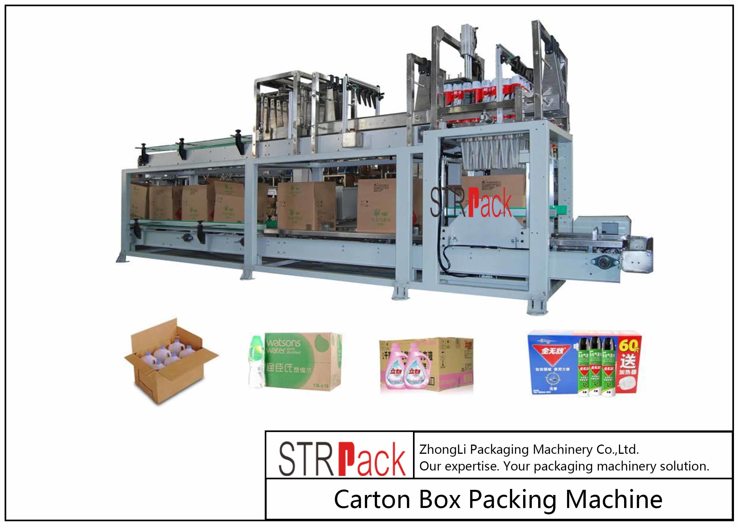 De Machine van de het Gevalverpakker van het flessenkarton voor Smeerolie/Aërosolproducten die Lijn vullen