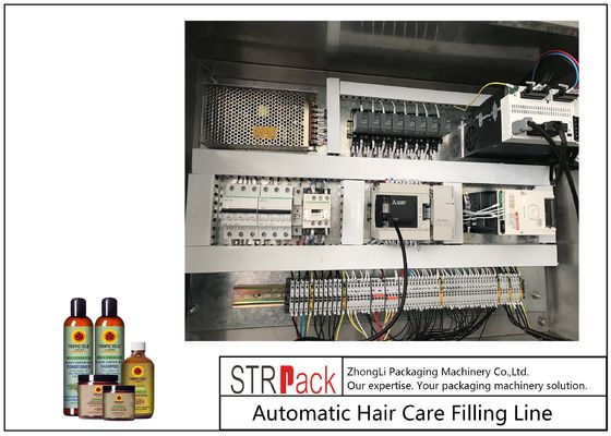 Lijn voor het vullen van douchegelflessen