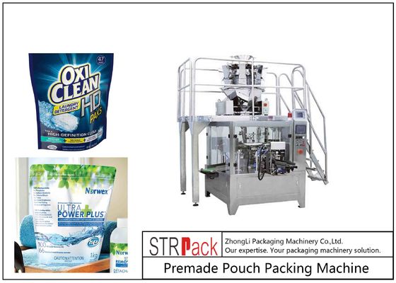 De automatische Detergent Machine van de de Ritssluitingszak Bepaalde Roterende Verpakking van de Poederzak Stand-up met Avegaarvuller